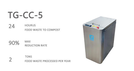 TOGO TG-CC-5 Compostatore Automatico per Rifiuti Organici da Cucina in Acciaio Inossidabile per Uso Domestico Classe Efficienza Energetica Silenziatore